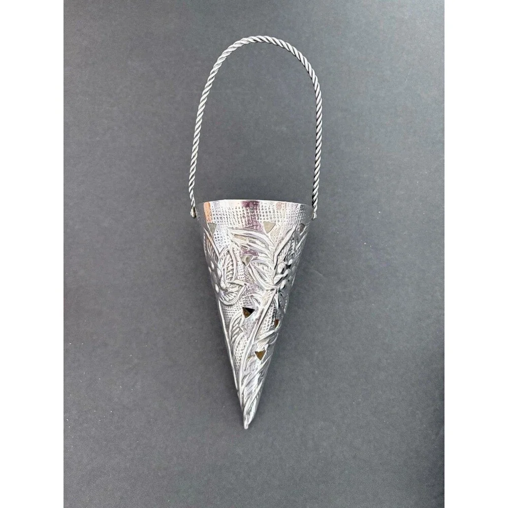 Restoration Hardware Silver Plated Tussie Mussie Bouquet Holder
